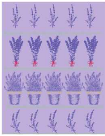 Tea Towel - Lavender Pots Rows